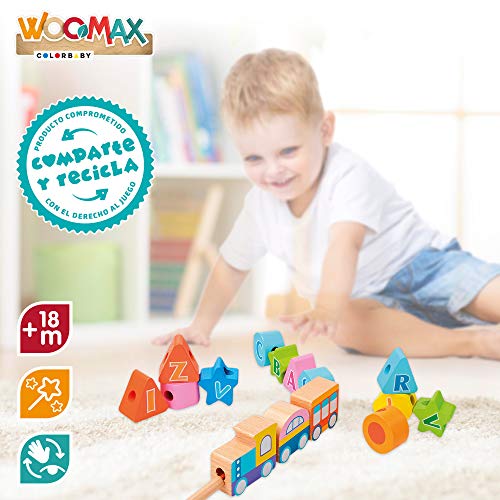 WOOMAX - Juego de arrastre en madera tren 35 piezas woomax (46440)