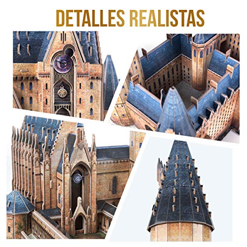 World Brands- Harry Potter-Gran salón de Hogwarts Puzzles 3D, Kit de Construcción, Multicolor (Cubic Fun DS1011H)