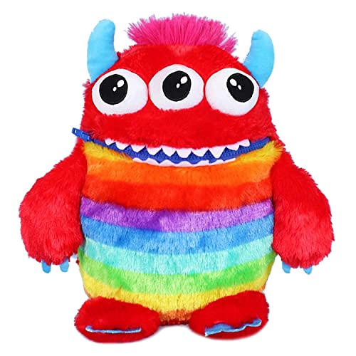 Worry Yummy Juguete suave de monstruo para niños, tamaño grande, 38 cm, juguete suave para niños y niñas, ansiedad, estrés y miedo, compañero de sueño, color rojo