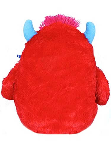 Worry Yummy Juguete suave de monstruo para niños, tamaño grande, 38 cm, juguete suave para niños y niñas, ansiedad, estrés y miedo, compañero de sueño, color rojo