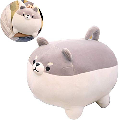 WPCASE Almohada para Bebe Cojines Infantiles Cojines Infantiles con Formas Peluche Bebe Peluche Peluches Cojines Decorativos Almohada Bebe Cojin Bebe Protector De Cuna 50cm/19.67inch,Gray Dog