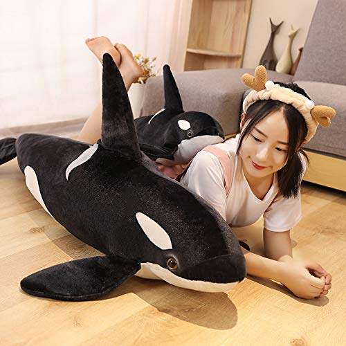 WPYLY Simulación Orca Doll Peluche de Juguete Vida Marina Ballena jorobada Almohada Ragdoll 75cm A