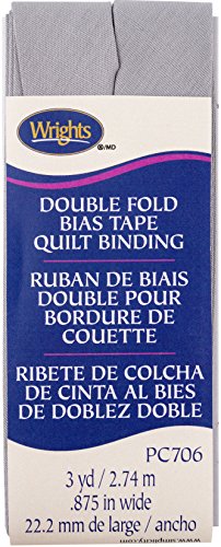 Wright's Colcha de Doble Pliegue (7/8 X3Yd, surtida, tamaño Mediano, Color Gris, 13,72 x 5,08 x 1,27 cm)