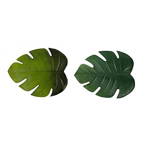 WSS Shoes Taza de Cepillo de Dientes Hoja Mantel 2pcs la Forma de Hoja de Aislamiento Mat Simulación Tropical de la Tabla del cojín de Cocina Accesorios-Verde Copa de Cepillado (Color : Green)