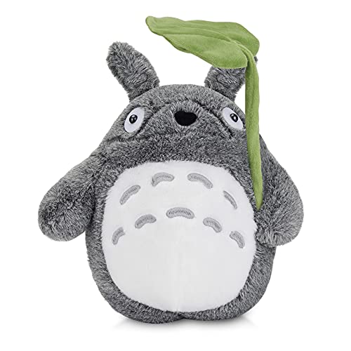 WSYC Mi Vecino Totoro Juguetes de Peluche Suave Personaje de Anime Totoro Muñeca con Hoja Juguetes para Niños,Gris,40cm