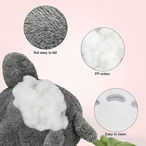 WSYC Mi Vecino Totoro Juguetes de Peluche Suave Personaje de Anime Totoro Muñeca con Hoja Juguetes para Niños,Gris,40cm