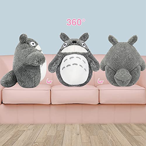 WSYC Mi Vecino Totoro Juguetes de Peluche Suave Personaje de Anime Totoro Muñeca Juguetes para Niños,Gris,30cm