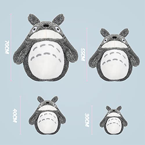 WSYC Mi Vecino Totoro Juguetes de Peluche Suave Personaje de Anime Totoro Muñeca Juguetes para Niños,Gris,30cm