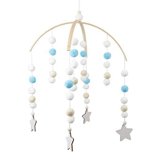 WT-DDJJK Cuna de bebé estilo nórdico móvil sonajeros de juguete bolas de lana carillón de viento recién nacido cuna colgante cama Bell habitación infantil decoración fotografía accesorios