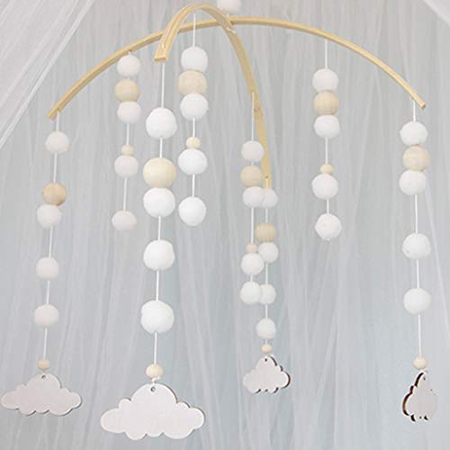 WT-DDJJK Cuna de bebé estilo nórdico móvil sonajeros de juguete bolas de lana carillón de viento recién nacido cuna colgante cama Bell habitación infantil decoración fotografía accesorios