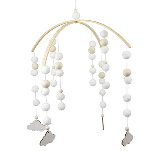 WT-DDJJK Cuna de bebé estilo nórdico móvil sonajeros de juguete bolas de lana carillón de viento recién nacido cuna colgante cama Bell habitación infantil decoración fotografía accesorios