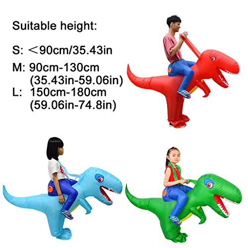 WT-YOGUET Inflable Adultos Niños Montar Disfraz de Dinosaurio Mascarada Cosplay Ropa de Vida Silvestre Halloween Tema Fiesta Juego de Roles Ropa al aire libre Props