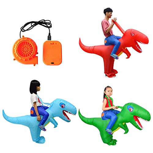 WT-YOGUET Inflable Adultos Niños Montar Disfraz de Dinosaurio Mascarada Cosplay Ropa de Vida Silvestre Halloween Tema Fiesta Juego de Roles Ropa al aire libre Props