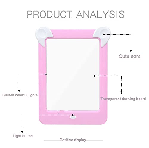 wuxafe Light Box, Tablero De Dibujo Led, Pizarra De Dibujo Magnética con Luces Led, Pizarra para Niños con Marco De Fotos De Color Efectos De Luces