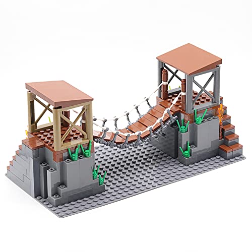 WWEI Juego de 200 piezas de puente colgante de la serie militar, simulación, escena de juego militar para minifiguras de soldados SWAT, compatible con Lego