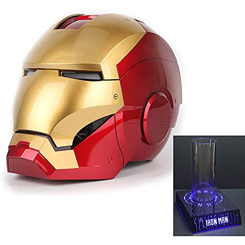 WXHJM Casco Iron Man 1: 1MK7 Casco Mascarilla Facial + Monochrome Platform,Eléctrico Cosplay Modelo Que Viste Vengadores Película Role-Playing Los Trajes de Halloween