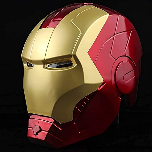 WXHJM Iron Man Casco Máscara,Superhéroe ABS Máscaras Luminosos Cascos,Halloween Cosplay Película Casco de Iron Man de Los Vengadores de Marvel Legends