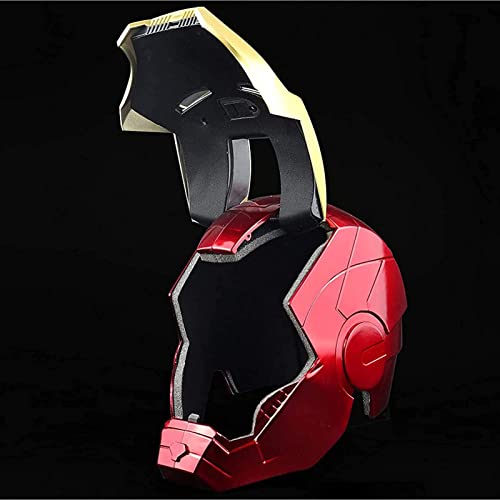 WXHJM Iron Man Casco Máscara,Superhéroe ABS Máscaras Luminosos Cascos,Halloween Cosplay Película Casco de Iron Man de Los Vengadores de Marvel Legends