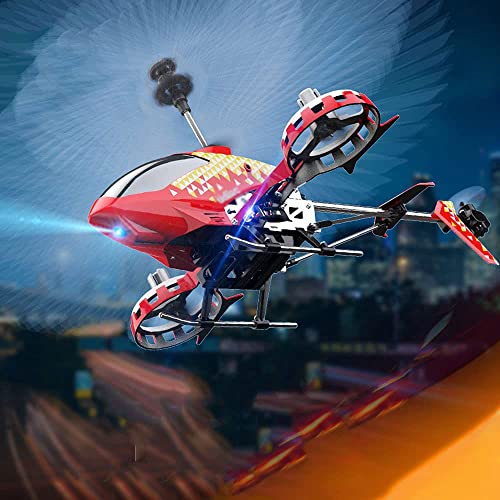 WYKDDM Mini Avión De Control Remoto, Helicóptero RC Recargable, Planeador De Prevención De Caídas, Avión De Combate RC De 4.5 Canales, Drone RC De Aleación 2.4G, Juguete De Regalo para Exteriores