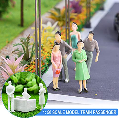 XAVSWRDE Figuras a Escala 1/50, 100pcs Figuras de Adultos Sin Pintar, Figuras de Personas en Miniaturas, Sentados y De Pie, Modelos de Personas, Figuras para Modelismo Ferroviario/Ciudades en Miniatur