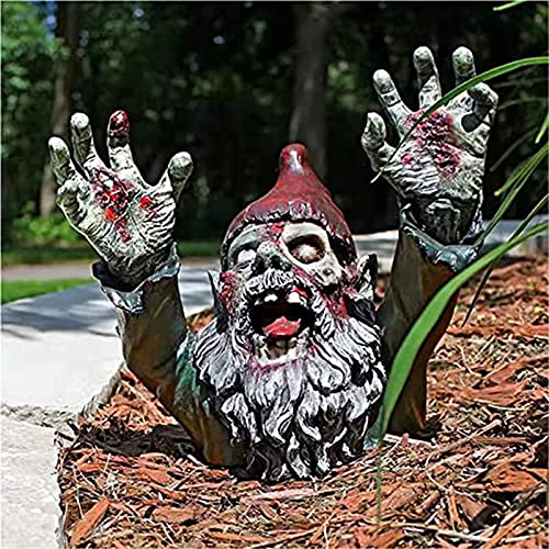 XIABAOBAO Estatuas de jardín Halloween Pascua Pascua Media Cuerpo Aumento Mano Zombie Decoraciones Resina Zombie Horror GNOME Dwarf Figura Estatua Halloween Prop Esculturas Jardinería DIY