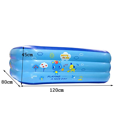 XIAOFEI Inflable Piscinas para Niños with Air Pump, Hinchable Rectangular Piscina Familiar, Niños Piscina PVC Duradera, Adecuada para Niños para Verano Exterior Juego, 31 * 47 * 17.7in