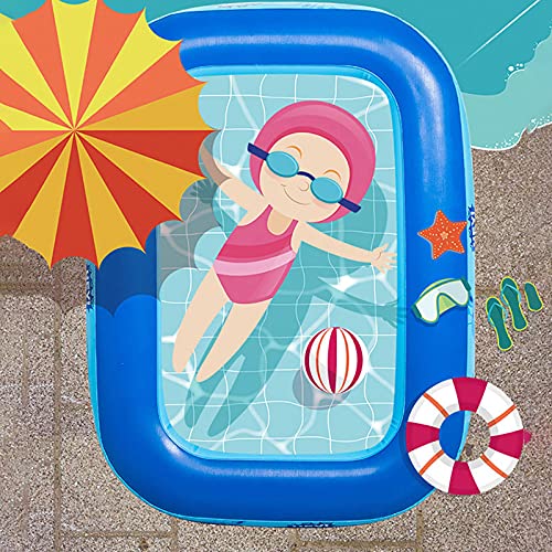 XIAOFEI Inflable Piscinas para Niños with Air Pump, Hinchable Rectangular Piscina Familiar, Niños Piscina PVC Duradera, Adecuada para Niños para Verano Exterior Juego, 31 * 47 * 17.7in