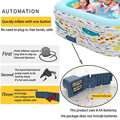 XIAOFEI Piscinas Hinchable para Niños, Familiar Inflable Piscina with Aire Automátic Pump,un Botón Puede Completar El Inflado Duradera PVC Exterior Piscina, para Adultos Niños