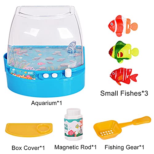 XIAOTIAN Pecera Eléctrica, Juego De Pesca Magnético, Experiencia De Alimentación Interactiva para Niños, Acuario para Niños, Juego De Juguetes para La Piscina De Pesca