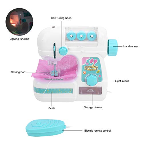 XINMYD Máquina de Coser de Juguete, Kit de máquina de Coser eléctrica para el hogar, Mini máquina de Coser, Ropa de Juguete para niños