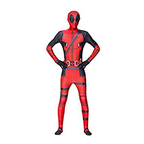 XNheadPS Kids Deadpool Body Supero Superhero Mono Mascarilla Halloween Cosplay Disfraces Niños Performance Zentai 3D Mallas Impresas Onesies,Deadpool - Kids~XL (135~145cm)