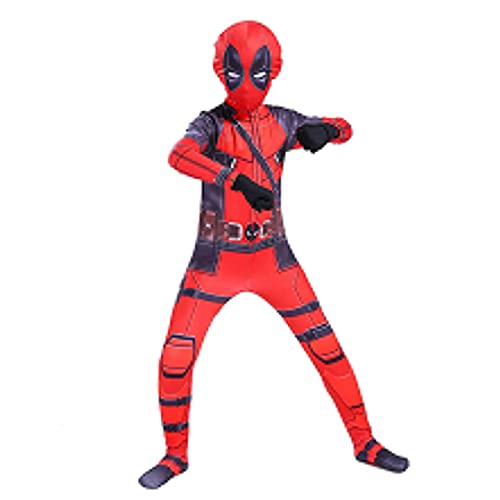 XNheadPS Kids Deadpool Body Supero Superhero Mono Mascarilla Halloween Cosplay Disfraces Niños Performance Zentai 3D Mallas Impresas Onesies,Deadpool - Kids~XL (135~145cm)