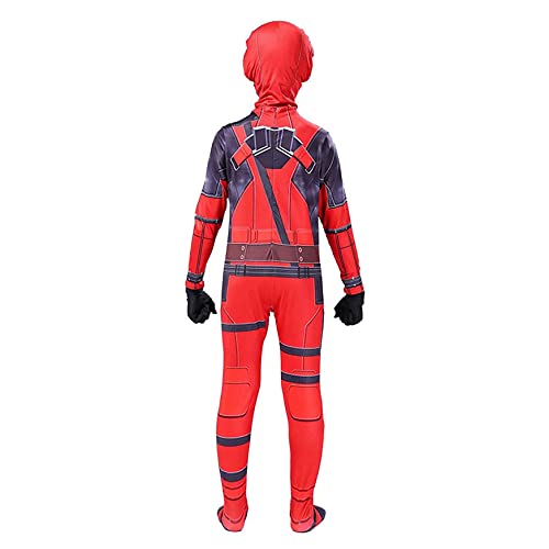 XNheadPS Kids Deadpool Body Supero Superhero Mono Mascarilla Halloween Cosplay Disfraces Niños Performance Zentai 3D Mallas Impresas Onesies,Deadpool - Kids~XL (135~145cm)