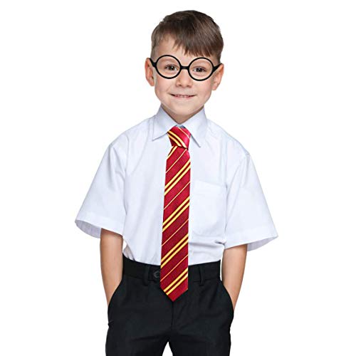 Xrten Disfraz de Corbata para Niños, Disfraz de Harry Potter para Niño, Accesorios de Halloween Cosplay Novedosas Gafas y Corbata, Accesorios para Graduación