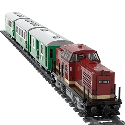 Xshion Tren de Control Remoto Bloques de Construcción, MOC-81730 Juego de Construcción de Ferrocarril, 2733Bloques de Construcción de Locomotoras de Azulejos, Compatible con el Tren de Juguete Lego