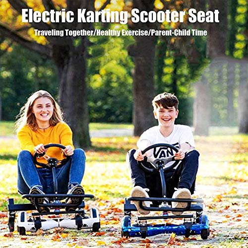 YAHAO Hoverkart Silla para Hoverboard Electrico Hover Kart Ajustable para Patinete Eléctrico Asiento Kart Adaptarse A 6.5 8 10 Pulgadas Hoverboard Go Kart con Asiento para Niños Y Adulto,Red