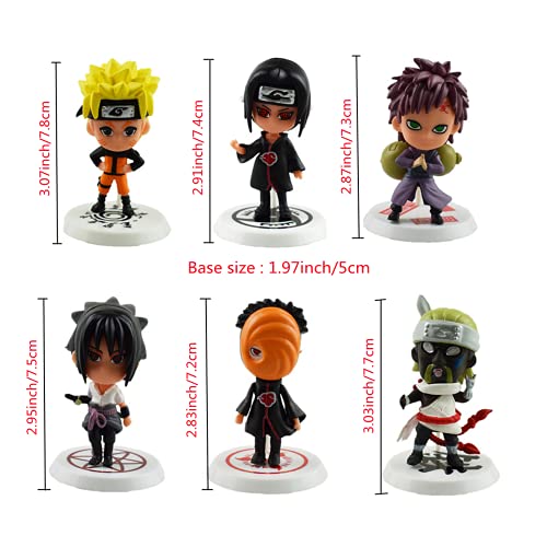 Yananmall 6 Pcs Juego de Minifiguras de Anime Figuras de Juguete de acción Mini Juguete para decoración de Tartas Suministros para decoración de Tartas