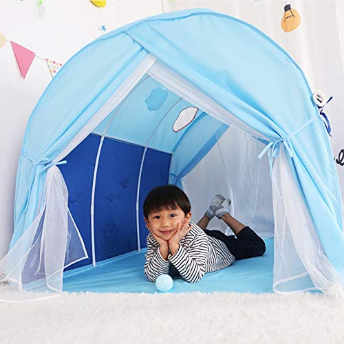 YANGTAO Tienda De Los Niños, De Interior Juego Casa De Juguete Niña Cama De La Habitación Principal Entoldado Dormir Cumpleaños De Los Niños Carpa Cuna Regalos para Los Niños,Azul