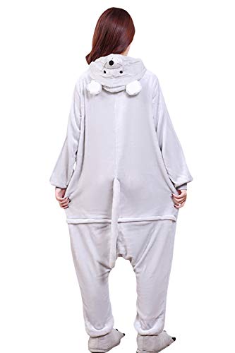 YAOMEI Adulto Unisexo Onesies Kigurumi Pijamas, Mujer Hombres Traje Disfraz Animal Pyjamas, Ropa de Dormir Halloween Cosplay Navidad Animales de Vestuario (Ratón, M)