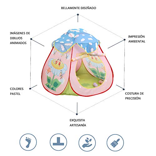 Ydq Tipi Infantil Tiendas de Campaña,Casa Play Tent,Impreso con Patrón de Abeja Girasol,Diversión en Interiores y Exteriores Game Carpa, Crazy Forts Juguete Regalos para Niñas Ninos