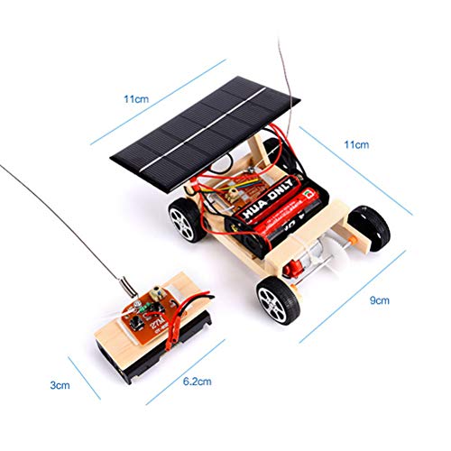 YeahiBaby Madera Coche Solar Juego de Juguetes para ensamblar con Bricolaje Kit de Coche con energía Solar Ciencia Entorno Educativo Tecnología Regalos para Kits Niños y niñas Niños pequeños