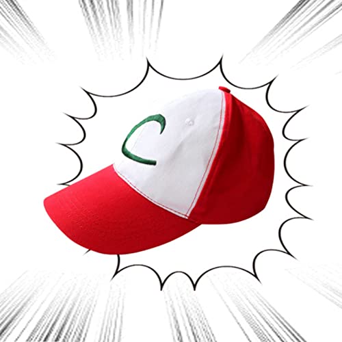 YEARGER Disfraz de Pokemon Ash Ketchum, Traje de Cosplay, Chaqueta Azul, Guantes, Sombrero y Bola, Men's-XXL