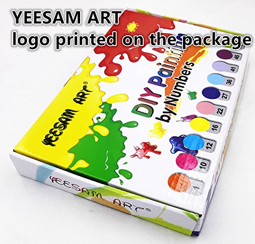 YEESAM ART Kit de pintura por números – rojo ciervo jirafa alce de reno cuernos de cuerno de cuerno de cerdo de alce de ciervo de 40,6 x 50,8 cm – lienzo de pintura arte de pared arte de paisaje