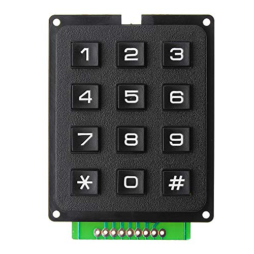 YEZIB Accesorios electrónicos de Bricolaje, 12 Key MCU Membrana conmutador del Teclado 4 x 3 Matrix Matriz módulo de Teclado de Matriz for 5pcs