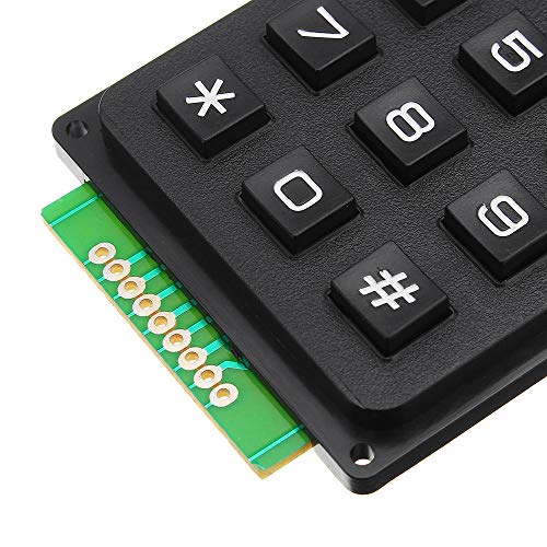 YEZIB Accesorios electrónicos de Bricolaje, Teclado del Interruptor de Membrana MCU 4 x 3 Módulo de Teclado Matriz de Matriz Matriz para 12 Teclas