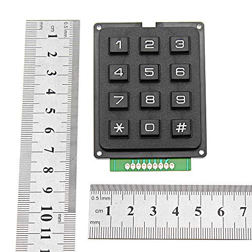 YEZIB Accesorios electrónicos de Bricolaje, Teclado del Interruptor de Membrana MCU 4 x 3 Módulo de Teclado Matriz de Matriz Matriz para 12 Teclas