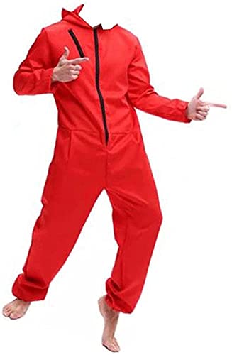 Yigoo Disfraz de predadores de bancos para carnaval, Halloween, disfraz con máscara para cosplay, para hombre, mujer y adulto, color rojo, M