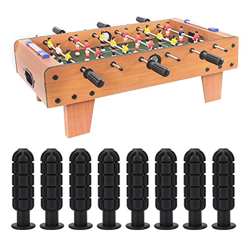 YIHEXUANkeji Empuñaduras de futbolín con asas de plástico para mesa y futbolín, con asas de diseño antideslizante, adecuado para mesas de futbolín, 8 piezas, color negro