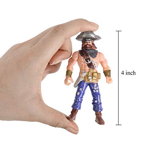 YIJIAOYUN 6 Piezas de acción Figura Piratas de Juguete con Armas / Sea Rover Sea Warriors Figuras Juegos (Cada 3.75 "de Altura)