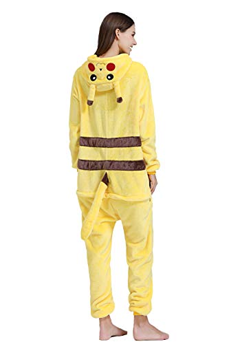 Yimidear® Unisex Cálido Pijamas para Adultos Cosplay Animales de Vestuario Ropa de Dormir Halloween y Navidad(M,Amarillo)